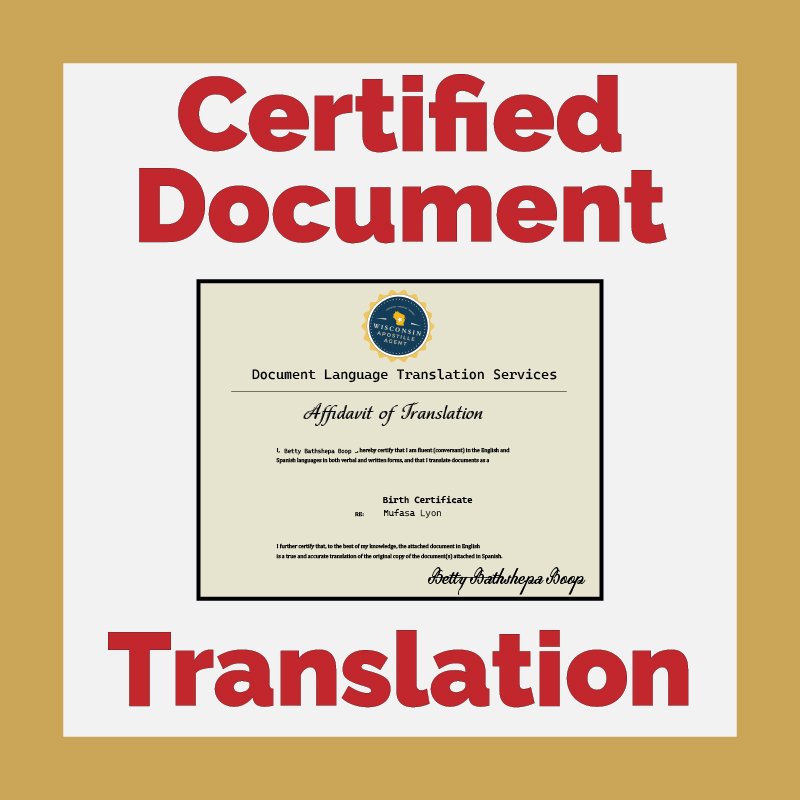 Certified Document Translation - Wisconsin Apostille Agent