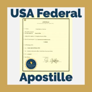 United States Federal Apostille - Wisconsin Apostille Agent