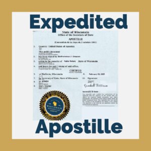 Wisconsin Apostille Agent Expedited Package