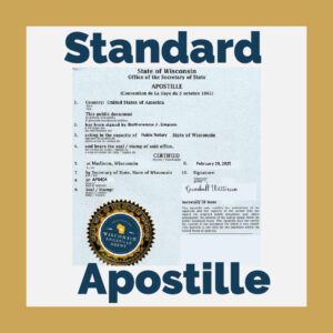 Wisconsin Apostille Agent Standard Package