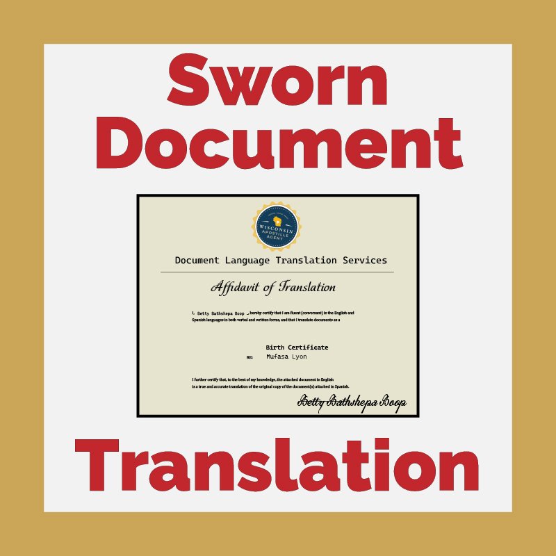 Sworn Document Translation - Wisconsin Apostille Agent